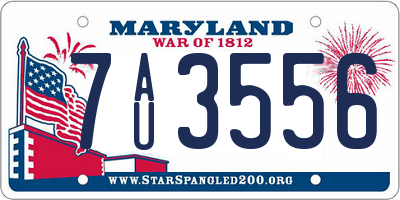 MD license plate 7AU3556