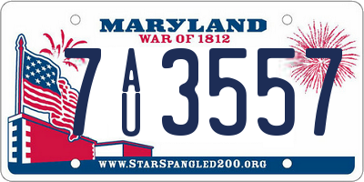 MD license plate 7AU3557