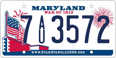 MD license plate 7AU3572