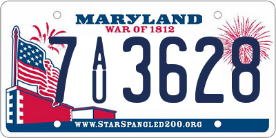 MD license plate 7AU3628
