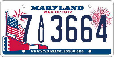 MD license plate 7AU3664