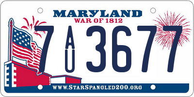 MD license plate 7AU3677