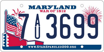 MD license plate 7AU3699
