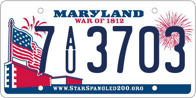 MD license plate 7AU3703
