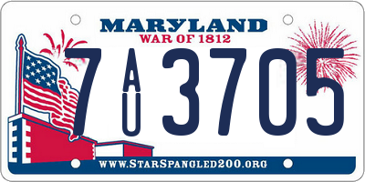 MD license plate 7AU3705