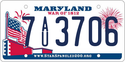 MD license plate 7AU3706