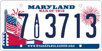 MD license plate 7AU3713