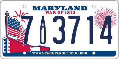 MD license plate 7AU3714