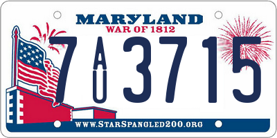 MD license plate 7AU3715