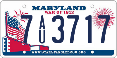 MD license plate 7AU3717