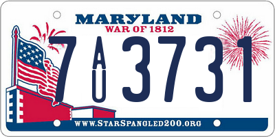 MD license plate 7AU3731