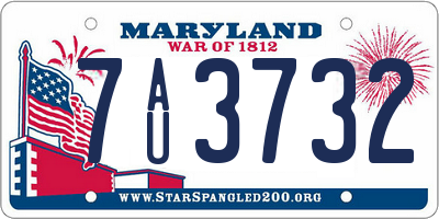 MD license plate 7AU3732
