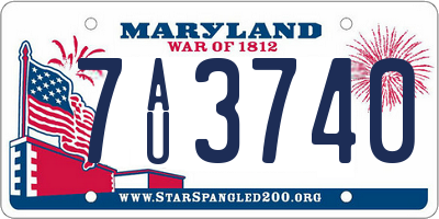 MD license plate 7AU3740