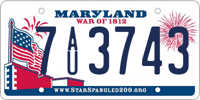MD license plate 7AU3743