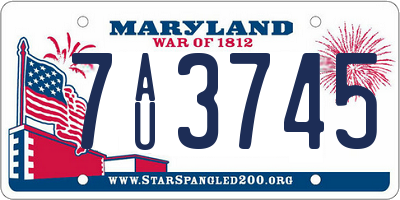 MD license plate 7AU3745