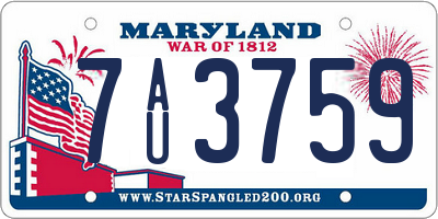 MD license plate 7AU3759
