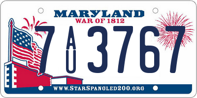 MD license plate 7AU3767
