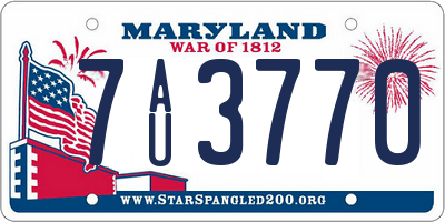 MD license plate 7AU3770