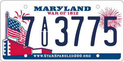 MD license plate 7AU3775