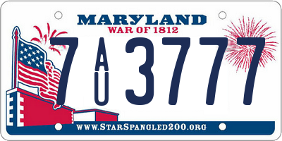 MD license plate 7AU3777
