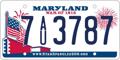 MD license plate 7AU3787