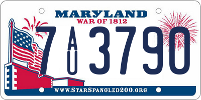MD license plate 7AU3790