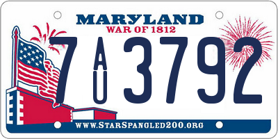 MD license plate 7AU3792