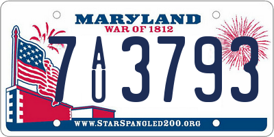 MD license plate 7AU3793