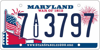 MD license plate 7AU3797