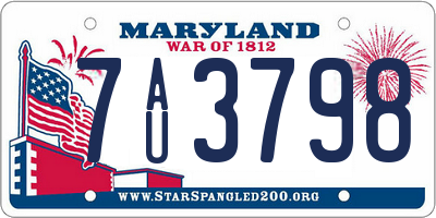 MD license plate 7AU3798