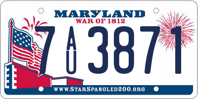 MD license plate 7AU3871