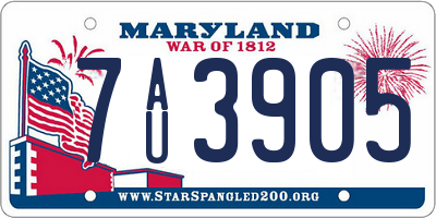 MD license plate 7AU3905