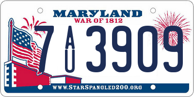 MD license plate 7AU3909