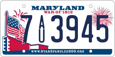 MD license plate 7AU3945