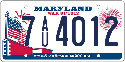 MD license plate 7AU4012