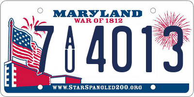 MD license plate 7AU4013