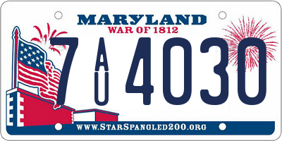 MD license plate 7AU4030
