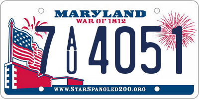 MD license plate 7AU4051
