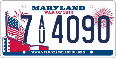MD license plate 7AU4090