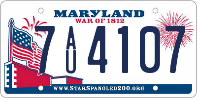 MD license plate 7AU4107