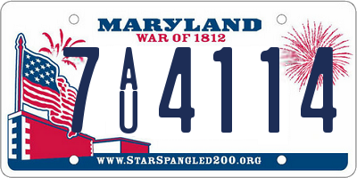 MD license plate 7AU4114