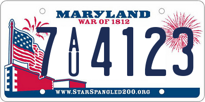MD license plate 7AU4123