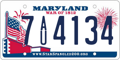 MD license plate 7AU4134