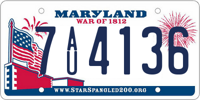 MD license plate 7AU4136