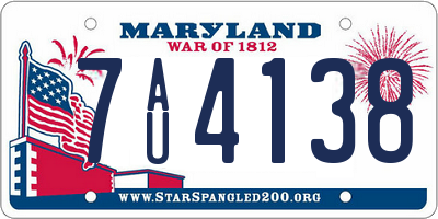 MD license plate 7AU4138