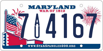 MD license plate 7AU4167