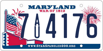 MD license plate 7AU4176