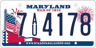 MD license plate 7AU4178