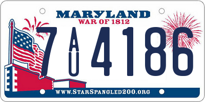 MD license plate 7AU4186