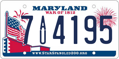 MD license plate 7AU4195